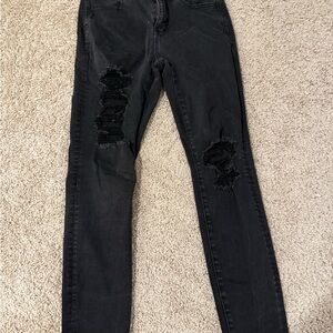 American Eagle Black Distressed Women Jeans